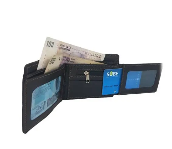 Billetera cuero completa x 10 unid