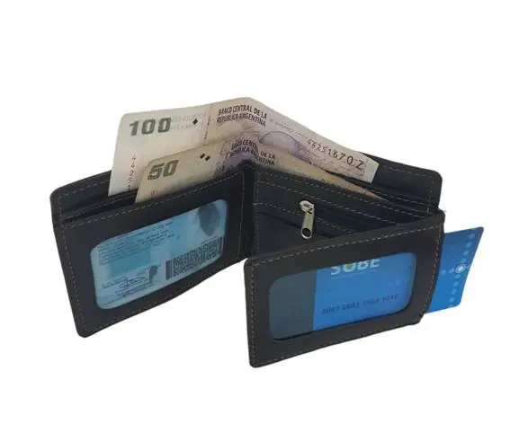 Billetera cuero completa x 10 unid