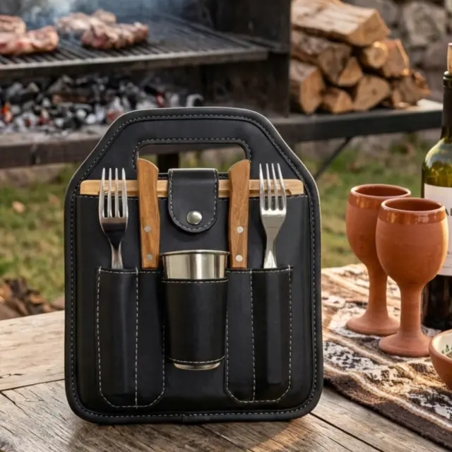 Set de asado doble con vaso