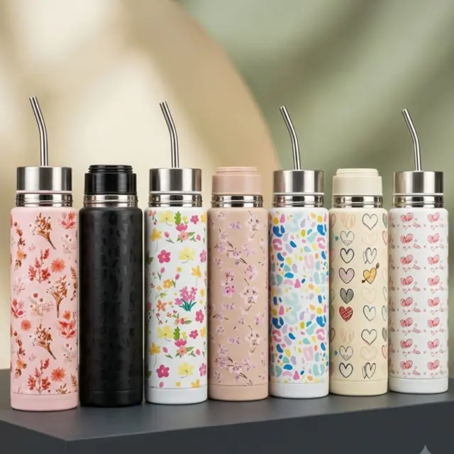 Termo mate 2 en 1 estampado 500ml