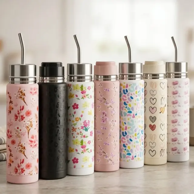 Termo mate 2 en 1 estampado 750ML