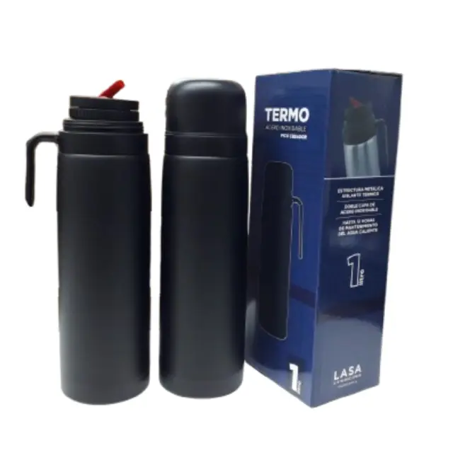 Termo manija negro total black 1 litro 3