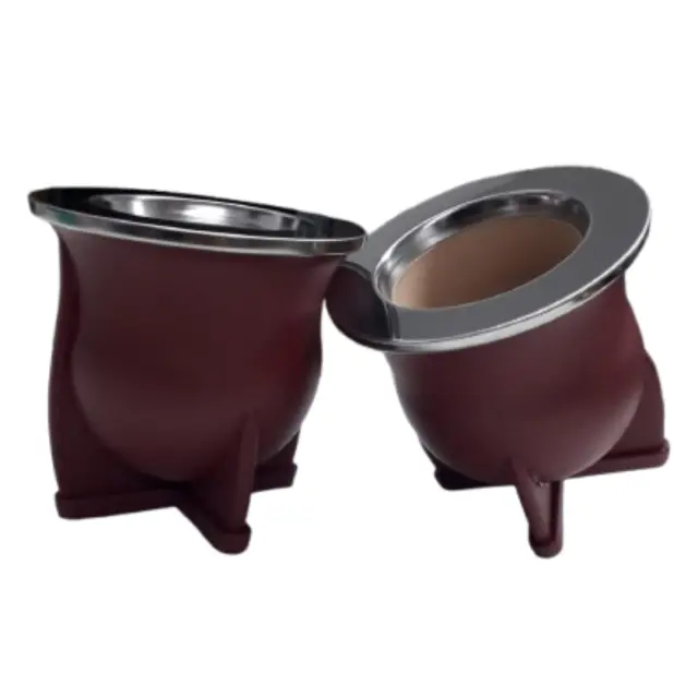 Mate camionero negro pvc con virola de acero