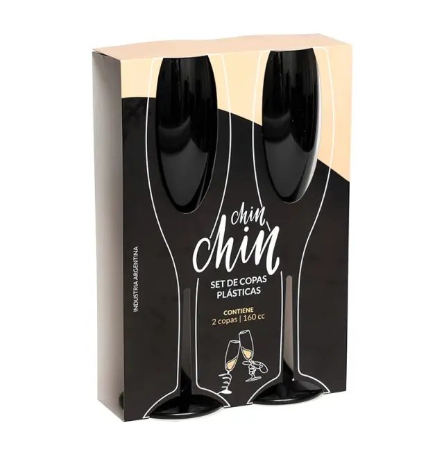 CAJA X 2 COPAS TIPO FLAUTA, S/Imp 3