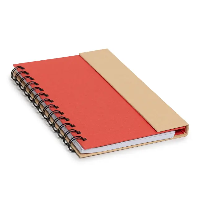 Descripción: Cuaderno ecológico espiralado, provee un bolígrafo ecológico de 14cm, block rayado de 7…