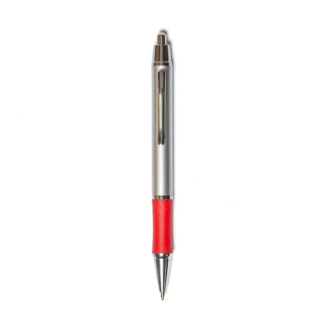 Boligrafo retractil con grip de color.