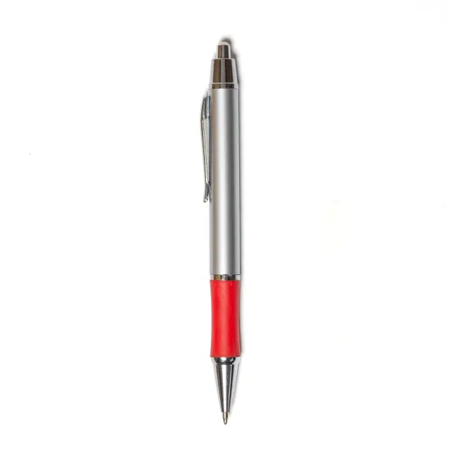 Boligrafo retractil con grip de color.