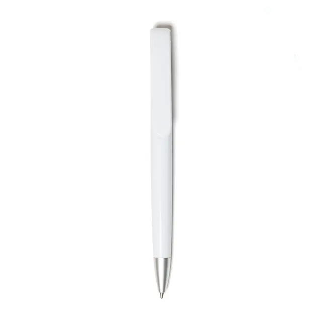 Bolígrafo retractil clip curvo.