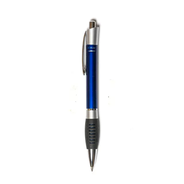 Bolígrafo retractril grip acanalado.
