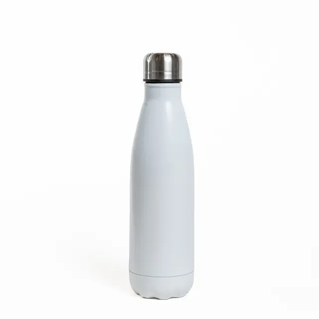 Descripción: Botella metálica pared simple de acero. Tapa a rosca con cierre hermético plástico con … 7
