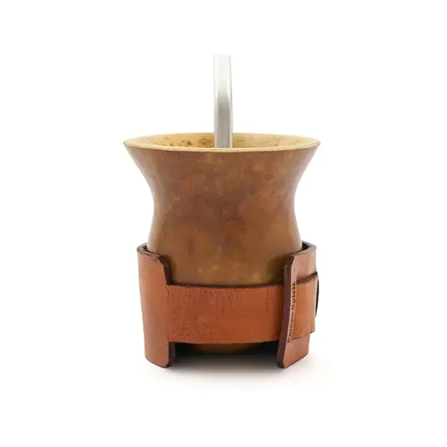 Mate Alazan ( calabaza + cinturon de cuero)