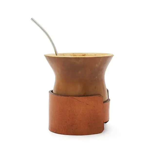 Mate Alazan ( calabaza + cinturon de cuero)