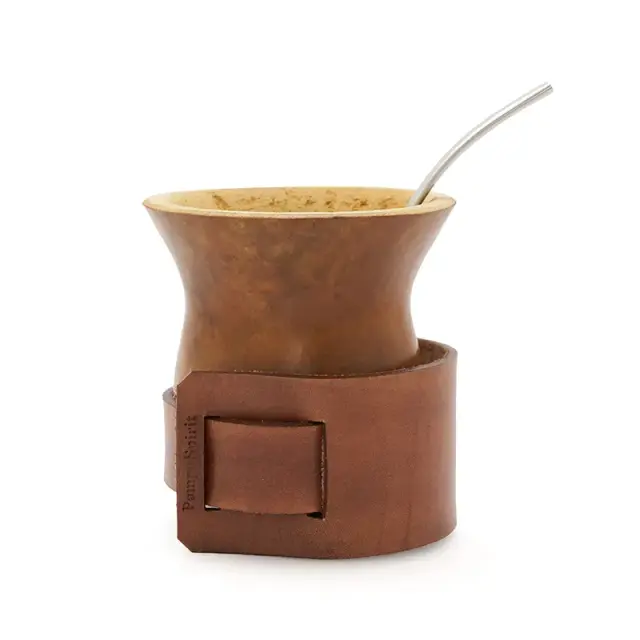 Mate Alazan ( calabaza + cinturon de cuero)